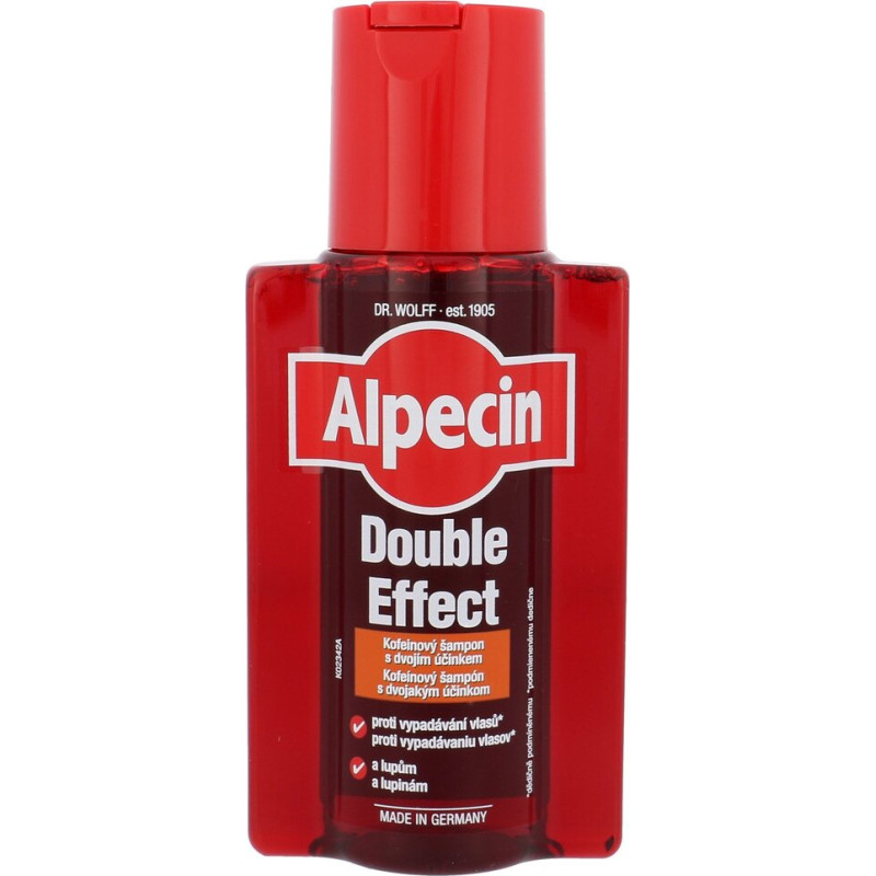 Alpecin Dubultais Efekts, šampūns pret blaugznām un matu izkrišanu, ar kofeīnu, 200ml