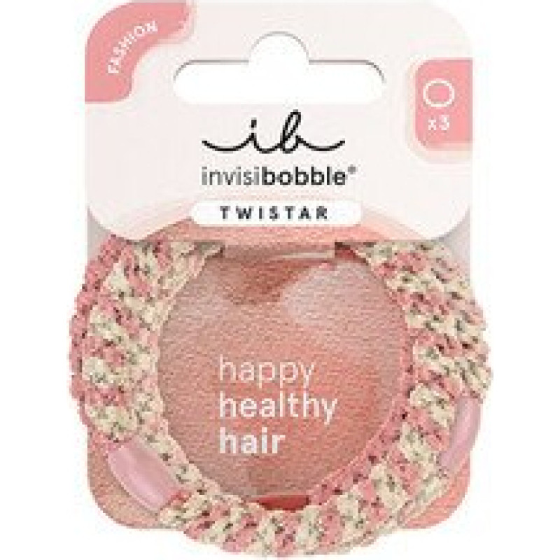 Invisibobble Twistar Blush bizīšu matu gumijas (3 gab.) – stilīga, saudzīga fiksācija