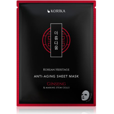 Loksnes maska Korika Korean Heritage Red Ginseng & Adenosine pret novecošanos, nostiprinoša, piemērota visiem ādas tipiem