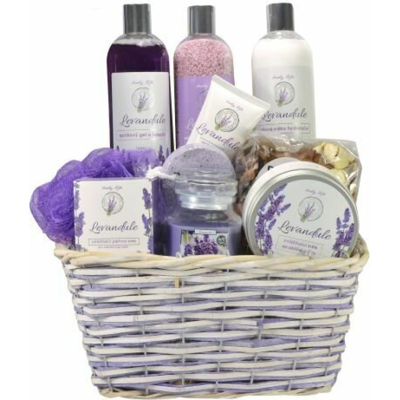 Dāvanu komplekts Vivaco Lavanda pītajā groziņā aromātisks atslābinošs dekors