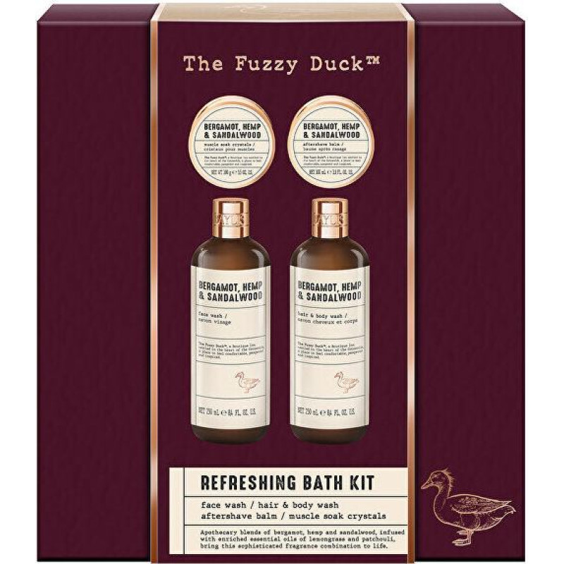 Dāvanu komplekts Baylis & Harding The Fuzzy Duck Bergamot, Hemp & Sandalwood 4 gab. vīriešu kopšanai