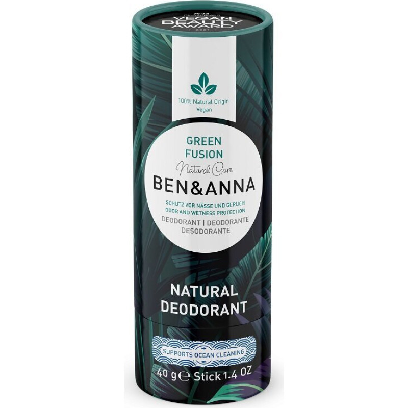 Zīmuļveida dezodorants Ben & Anna Natural Dezodorant Green Fusion, 40 g