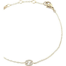 Zodiaka vēža krystalā apzeltīts ķēdes rokassprādze DW00400910