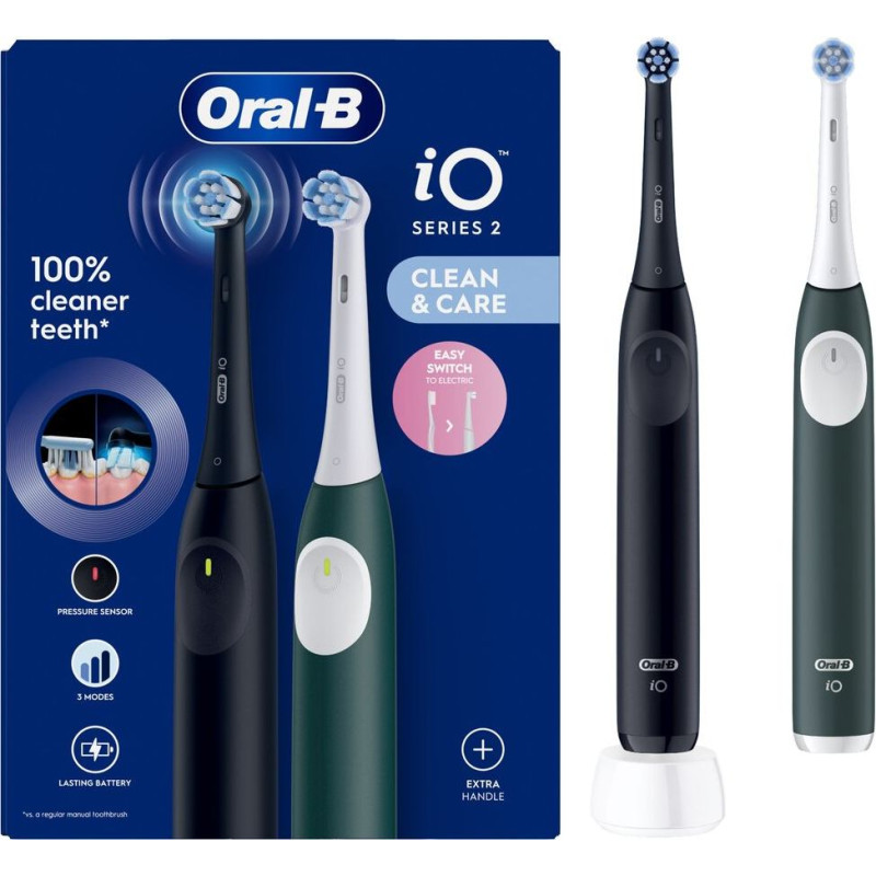 Elektriskā zobu birste - ORAL-B - iO 2 Night Melns - 3 režīmi - Taimeris - 2 galvas iekļautas