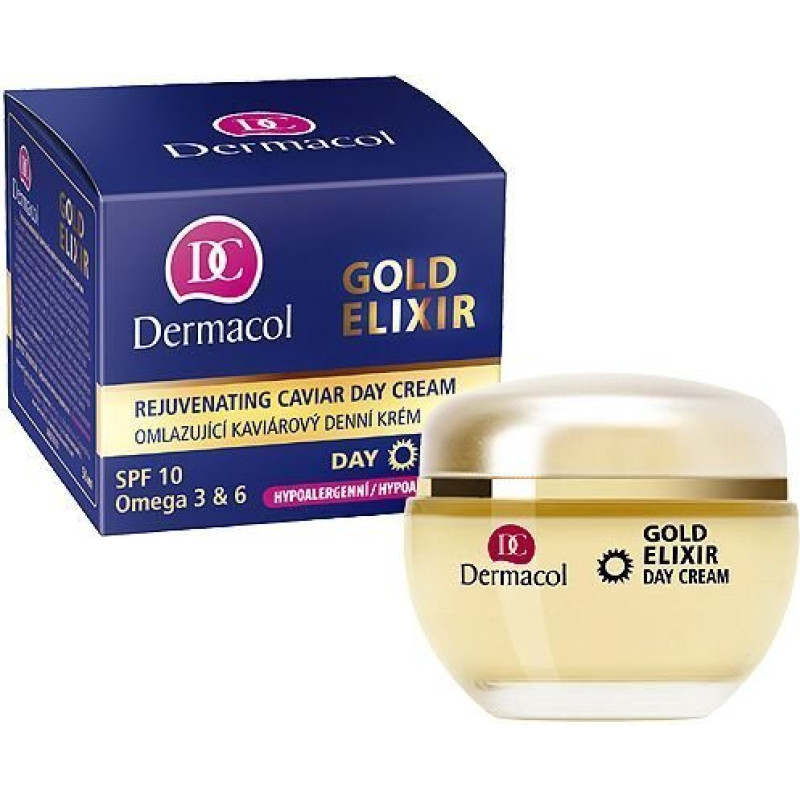 Mitrinošs dienas sejas krēms Dermacol Gold Elixir Rejuvenating Caviar 50 ml