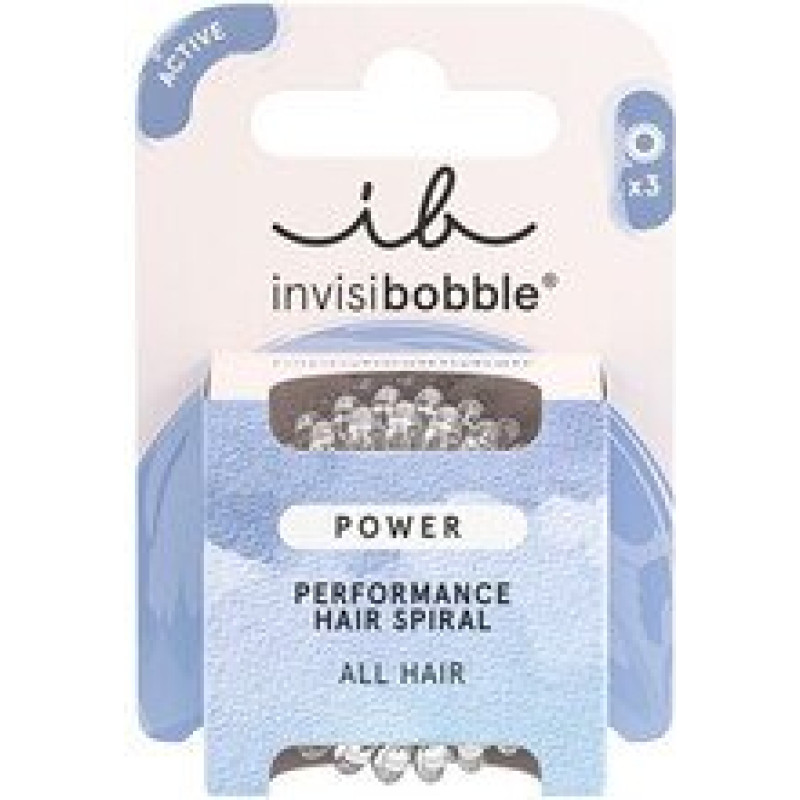 Matu gumijas Invisibobble Power Crystal Clear, 3 gab., īpaši stipras fiksācijas
