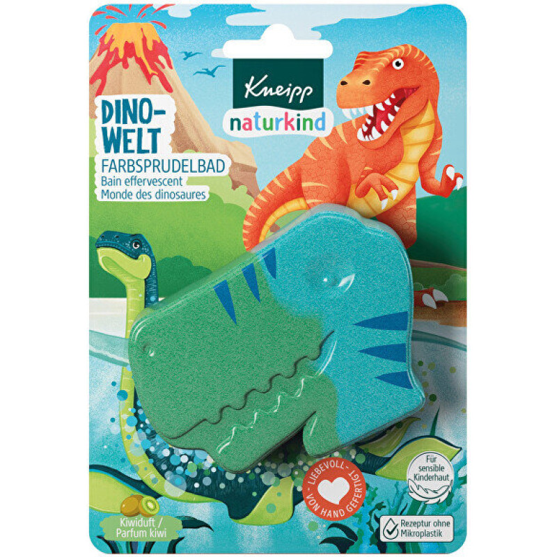 Vannai paredzētās sāls Kneipp Naturkind Dinowelt kivi aromāta putojošais burbulis