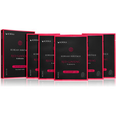 Auduma masku komplekts „Korika Korean Heritage Anti-Aging Set“ ar sarkano žeņšeņu un adenozīnu, barojošs, nostiprinošs