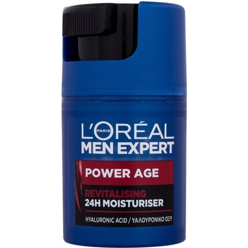 Atsvaidzinošs krēms ar hialuronskābi L'Oréal Paris Men Expert Power Age 24H, vīriešiem, 50 ml