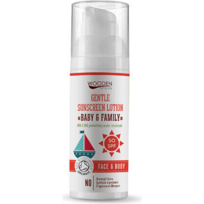 Sauļošanās krēms Baby & Family SPF 50 WoodenSpoon, 50 ml