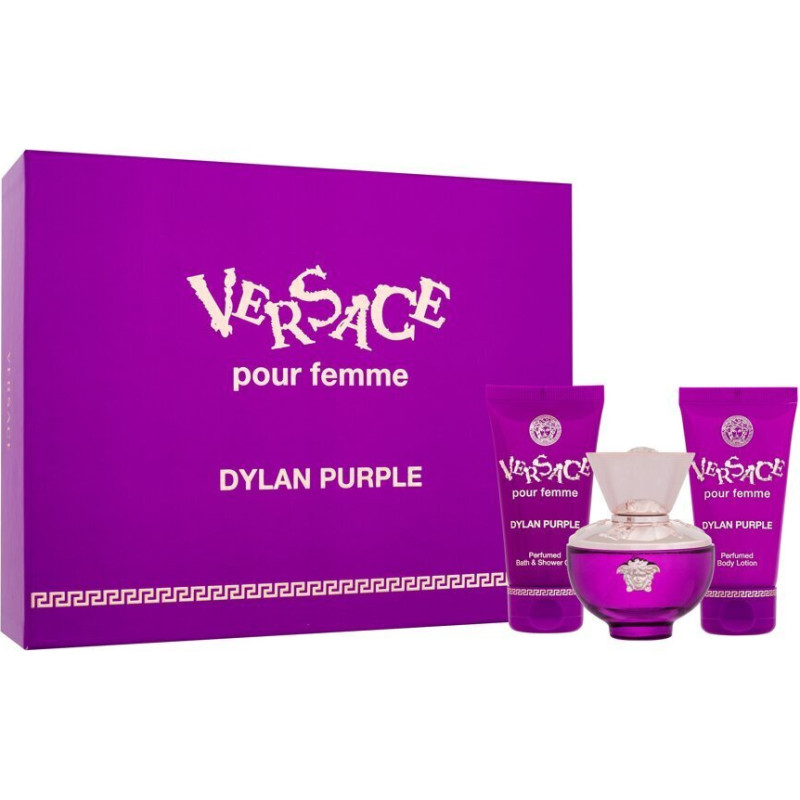 Komplekts EDP Versace Pour Femme Dylan Purple, sievietēm, 50 ml. dušas želeja + 50 ml. ķermeņa losjons + 50 ml. EDP smaržas