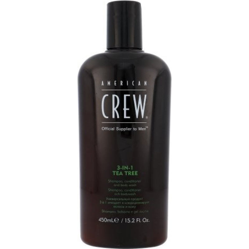 Šampūns, kondicionieris un dušas želeja vienā American Crew 3-IN-1 Tea Tree, 450 ml