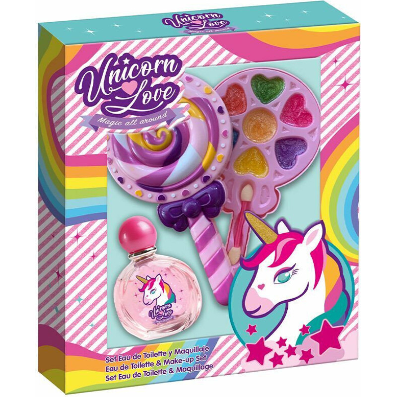 Bērnu grima komplekts Cartoon Unicorn Love Divpusējā Ledene (9 gab.)