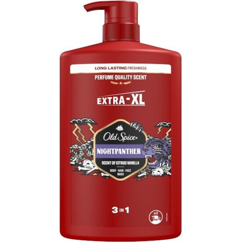 Dušas želeja vīriešiem NightPanther (ķermeņa, matu un sejas mazgāšanai)