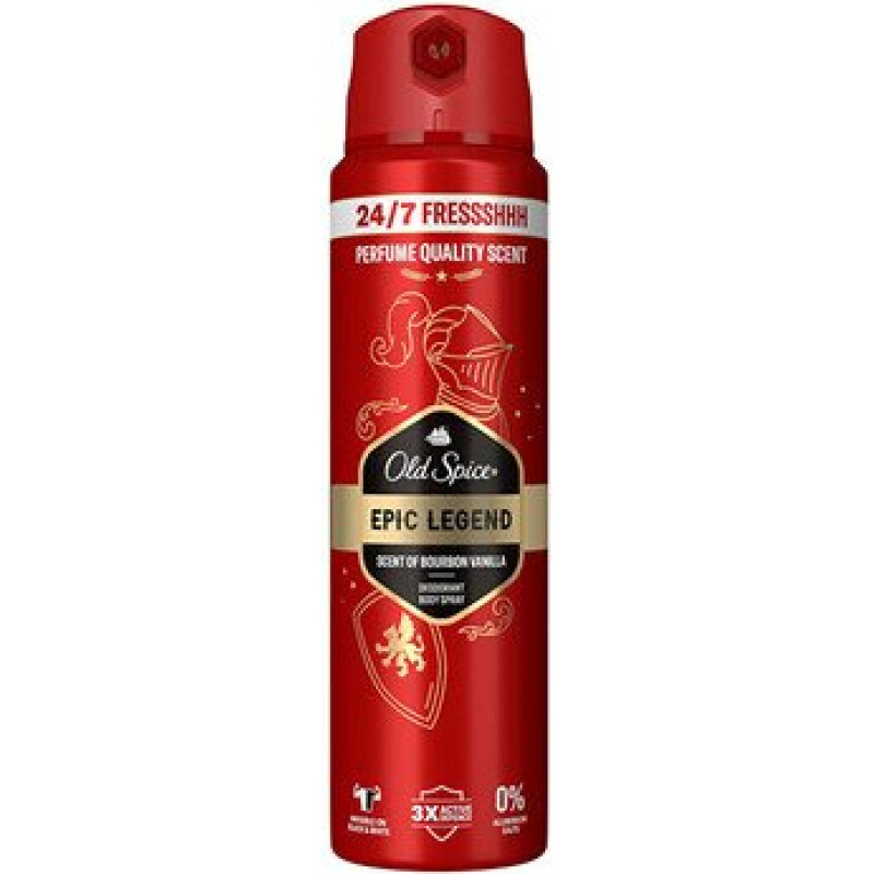 Dezodorants aerosols Old Spice Epic Legend 150 ml vīriešiem, ilgstošs svaigums
