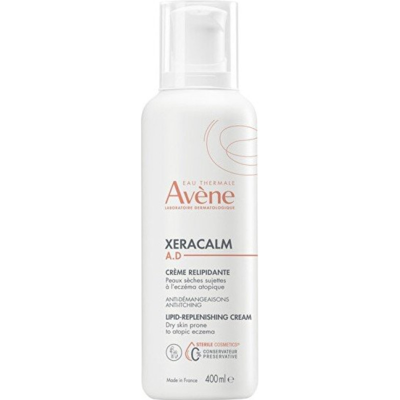 Ķermeņa krēms Avène XeraCalm A.D lipīdus atjaunojošs, ļoti sausai jutīgai ādai, 400 ml
