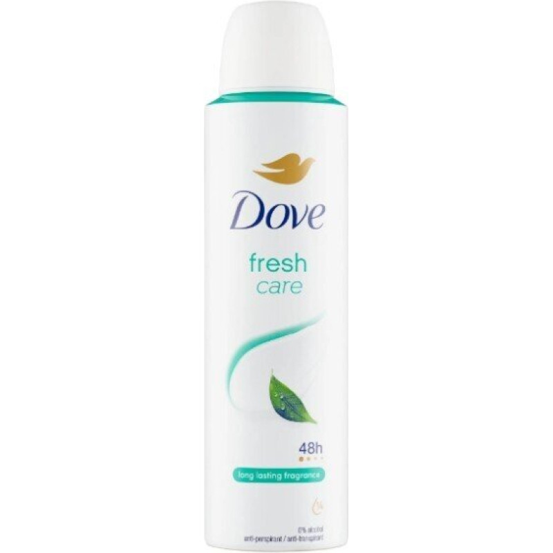 Antiperspiranta sprejs Dove Fresh Care 150 ml 0 % alkohola, 48 h aizsardzība