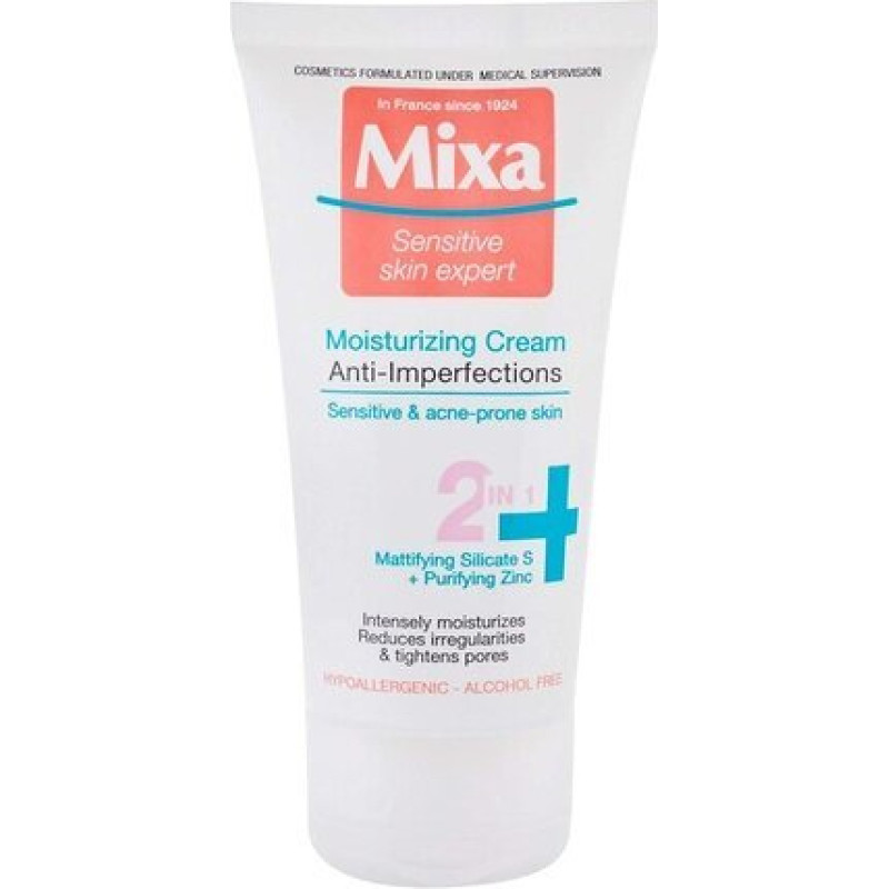 Mixa Anti Imperfectionmitrinošs krēms divi vienā.