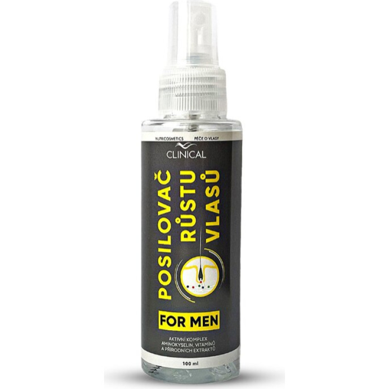 Klīnisks matu toniks vīriešiem, kas veicina matu augšanu, 100 ml, pret matu izkrišanu, visiem matu tipiem