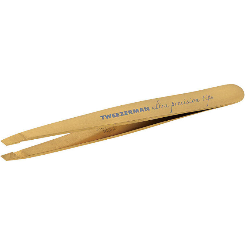 Pincete Tweezerman Ultra Precision Slant zelta nerūsējošais tērauds