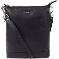 Sieviešu ādas crossbody rokassomiņa 9060 melna