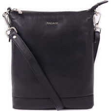 Sieviešu ādas crossbody rokassomiņa 9060 melna