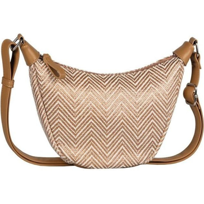 TOM TAILOR sieviešu viegls brūns balts plecu soma - Liriel Summer Cross Bag M Mixed Beige 295849