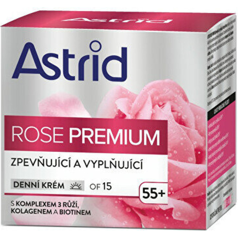 Sejas krēms Astrid OF 15 Rose Premium 55+, 50 ml