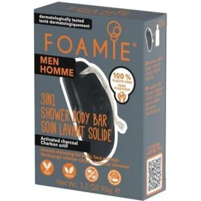 Cietais šampūns vīriešiem Foamie 3in1 What A Man, 90 g
