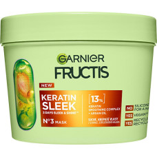 Matu maska Garnier Fructis Keratin Sleek pret spurošanos, izlīdzinoša un barojoša