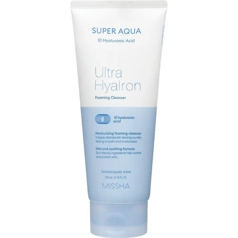 Putojošs tīrīšanas līdzeklis Missha - Super Aqua Ultra Hyalron, 200 ml