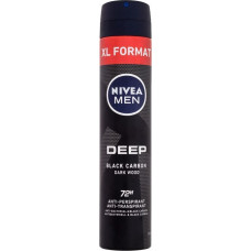 Izsmidzināms pretsviedru līdzeklis Nivea Men Deep Black Carbon Dark Wood vīriešiem, 200 ml