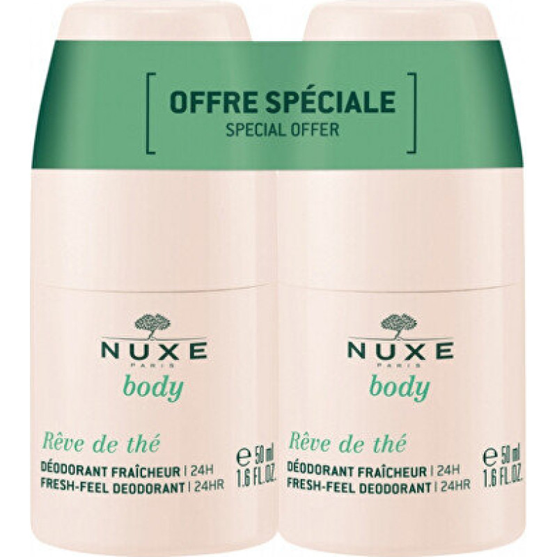 Nuxe Rêve de Thé Duo komplekts – Svaigas sajūtas 24 h rullveida dezodorants (2 x 50 ml)