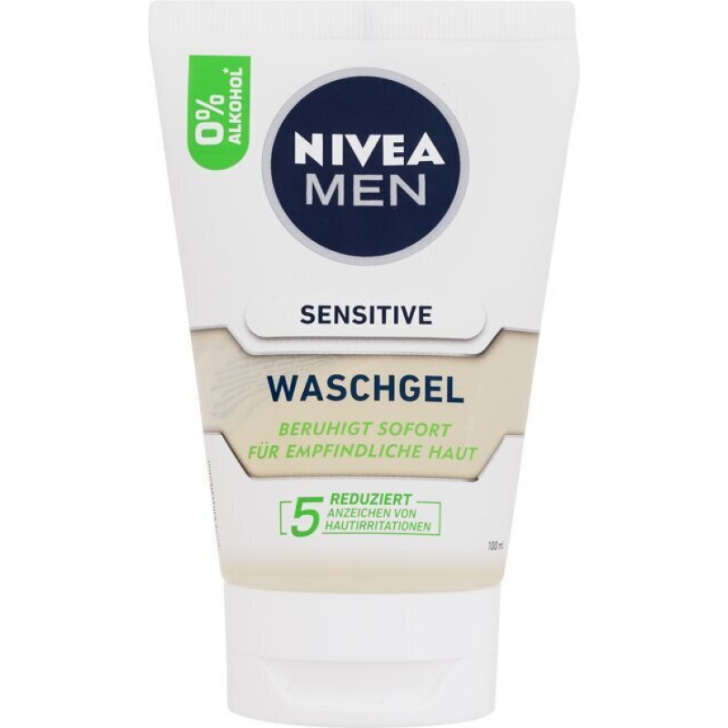 Attīrošs gēls Nivea Men Sensitive Face Wash Cleansing vīriešiem, 100 ml