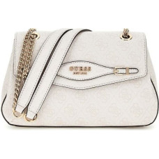 GUESS sieviešu krēmkrāsa vecrozā plecu soma - Katya Convertible Xbody Flap Bag balts logo 311235