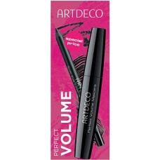 Skropstu tušas un acu kontūrzīmuļa komplekts ARTDECO Perfect Volume Waterproof melns