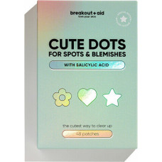 Aknes plāksteri Breakout+Aid Cute Dots 48 gab. Ar salicilskābi, tauku kontrolei