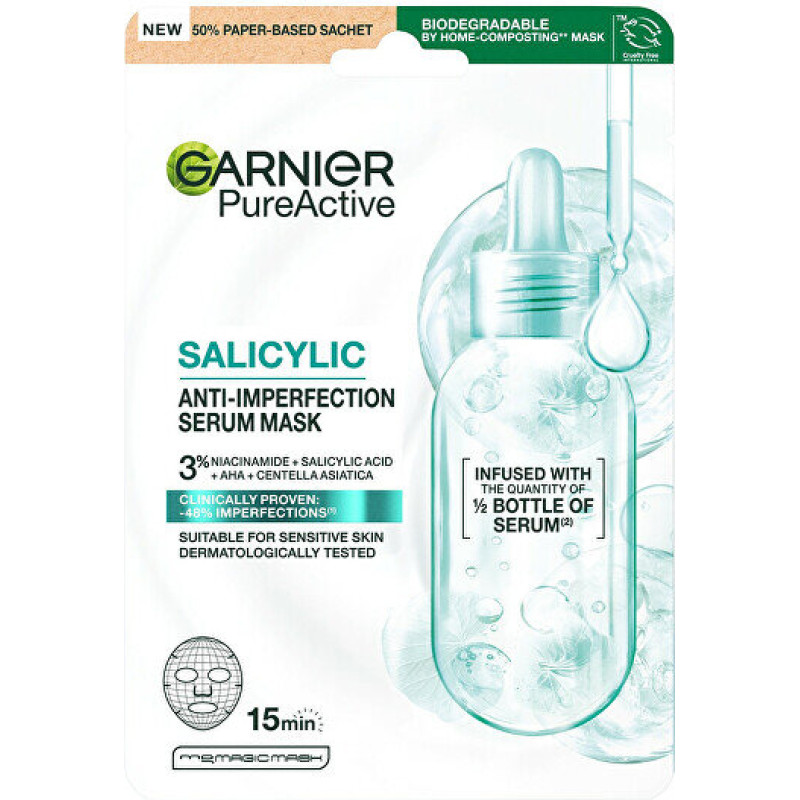 Sejas maska Garnier Pure Active salicilskābes mitrinoša attīroša pret nepilnībām