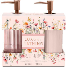 The Luxury Bathing Company peoniju, persiku un aveņu roku kopšanas dāvanu komplekts (2 gab.)