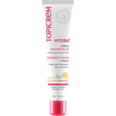 Tonēts dienas krēms Topicrem HYDRA+ SPF50 mirdzumam, vidējs tonis