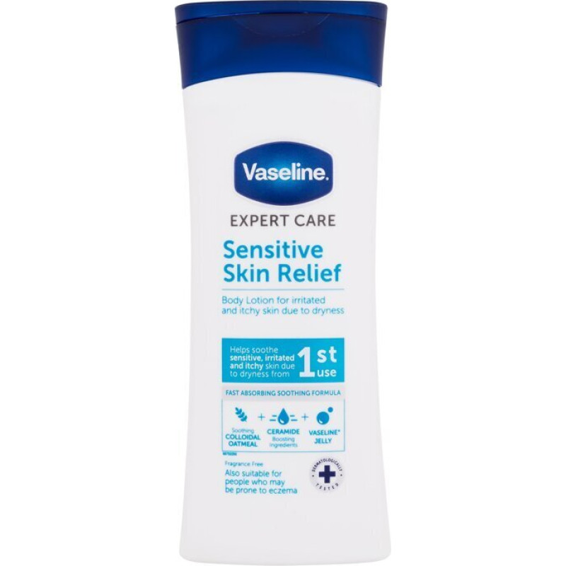 Mitrinošs ķermeņa losjons sausai un niezošai ādai Vaseline Intensive Care Sensitive Skin Relief, uniseks, 400 ml