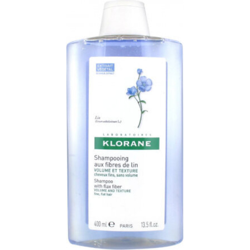 Apjomu palielinošs šampūns Klorane Volume and Texture Shampoo With Flax Fiber, 400ml