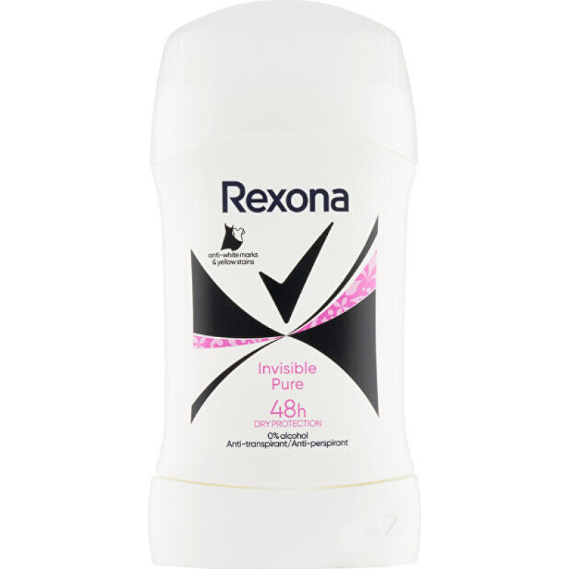 Rexona Invisible Pure cietais antiperspirants kociņš 50 ml