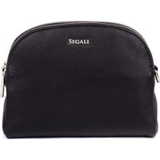 Sieviešu ādas crossbody rokassomiņa 12 Melna