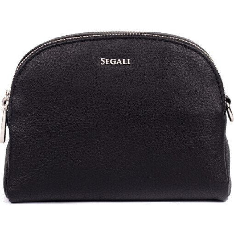 Sieviešu ādas crossbody rokassomiņa 12 Melna