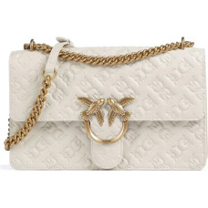 Plecu soma - PINKO - Love One Classic DC - Govs āda - Krēms - 27x15x7 cm