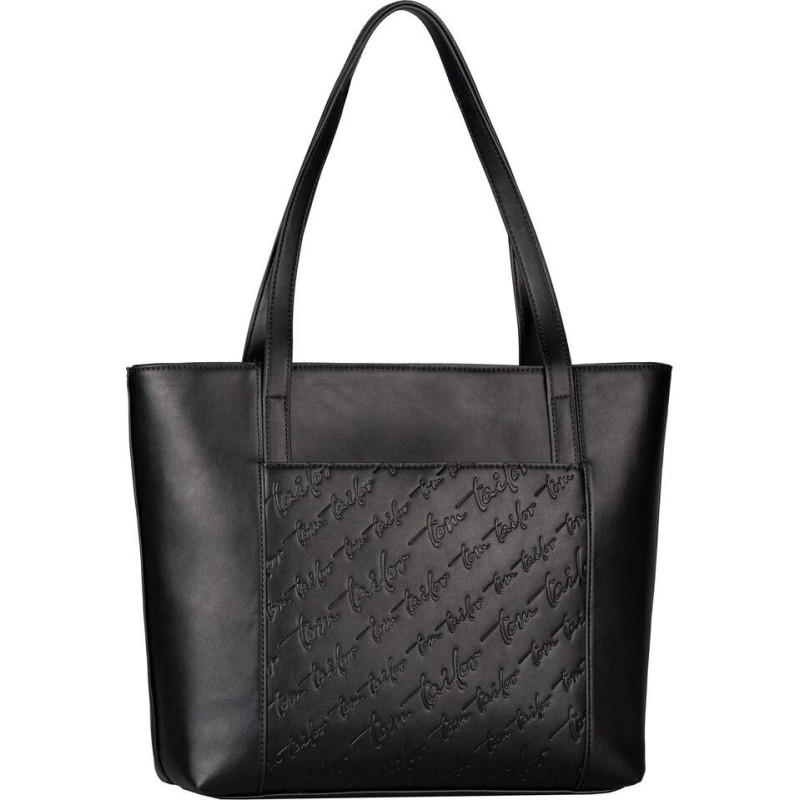 Somu iepirkumu - TOM TAILOR - Wendi Zip Shopper - Melns - 39x30 cm - 100% poliuretāns