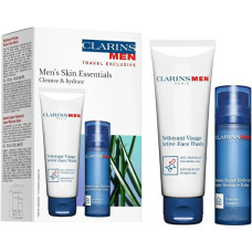 Ādas kopšanas dāvanu komplekts Clarins Men Skin Essentials nomierinošs, piemērots visiem ādas tipiem