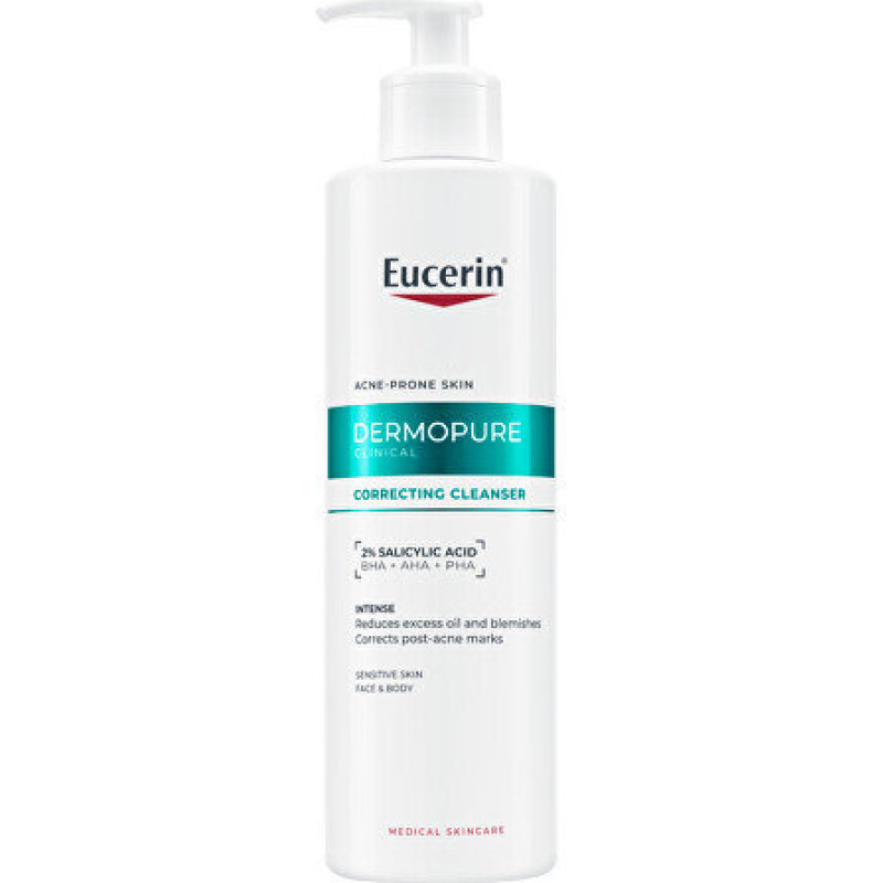 Eucerin DermoPure klīniskais koriģējošais attīrošais līdzeklis 400 ml – intensīvs gēls ādai ar noslieci uz nepilnībām