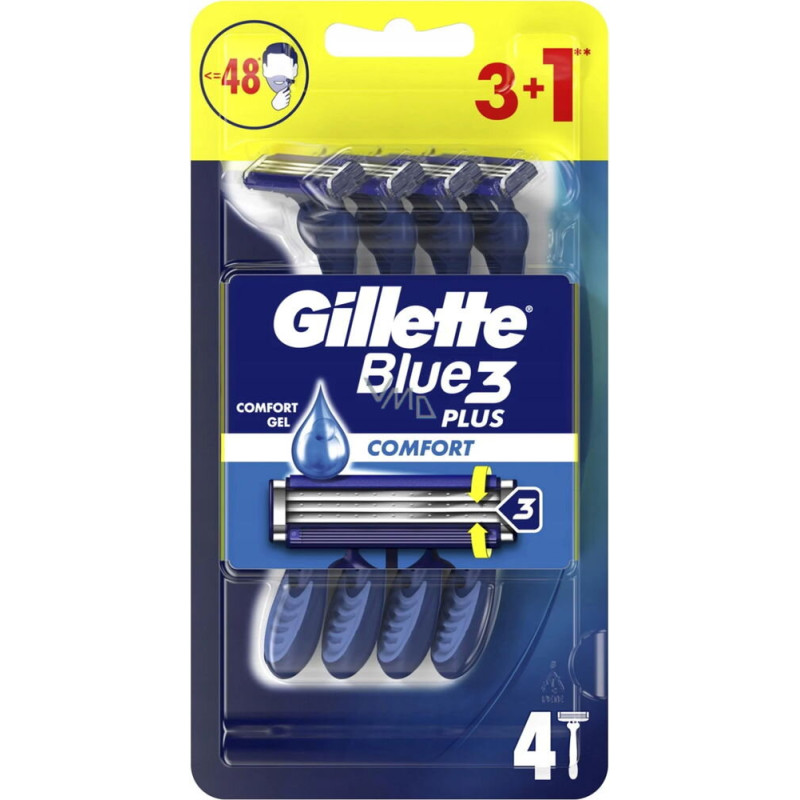 Vienreizlietojamo skūšanās komplekts Gillette Blue3 Comfort, 4 gab.